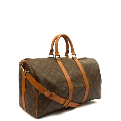 Louis Vuitton Tote Keepall 45 Bandouliere in Monogram, Canvas — Alternate View 17