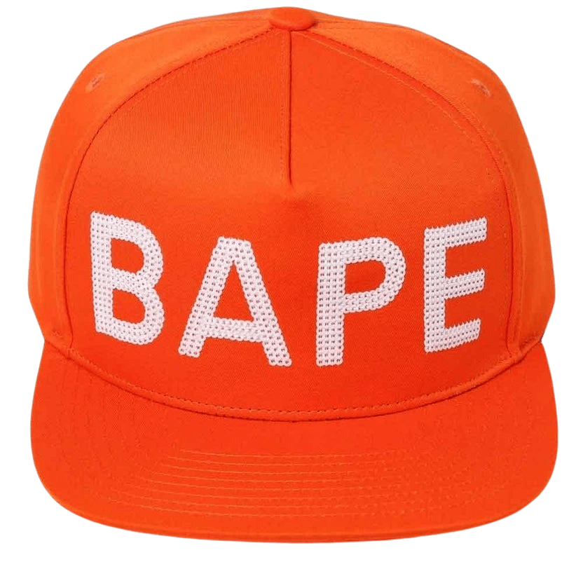 Bape Sequin Snap Back Cap Orange — Front View