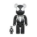 Bearbrick x Marvel Spider-Man Black Costume 100% & 400% Set — Front View