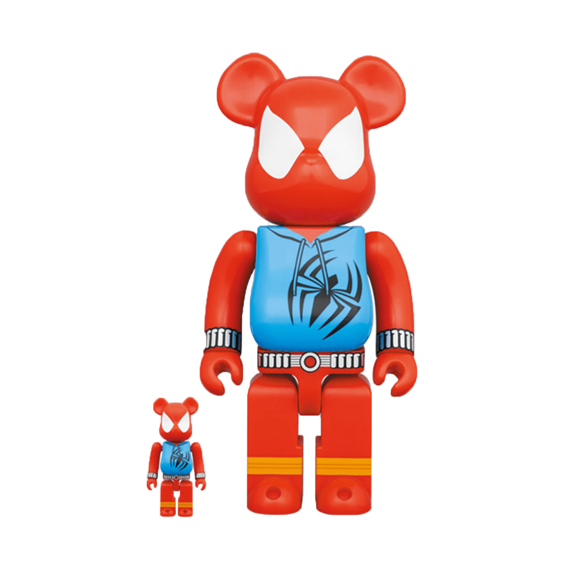 Bearbrick x Marvel Spider-Man Scarlet Spider 100% & 400% Set — Front View