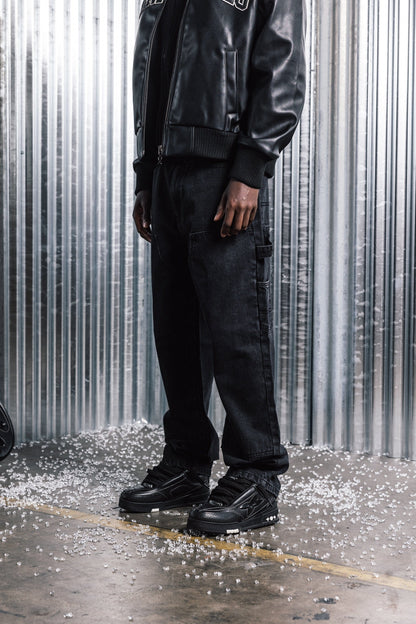 Benir Clothing Relaxed Carpenter Denim - Blackout — 28 — Back View