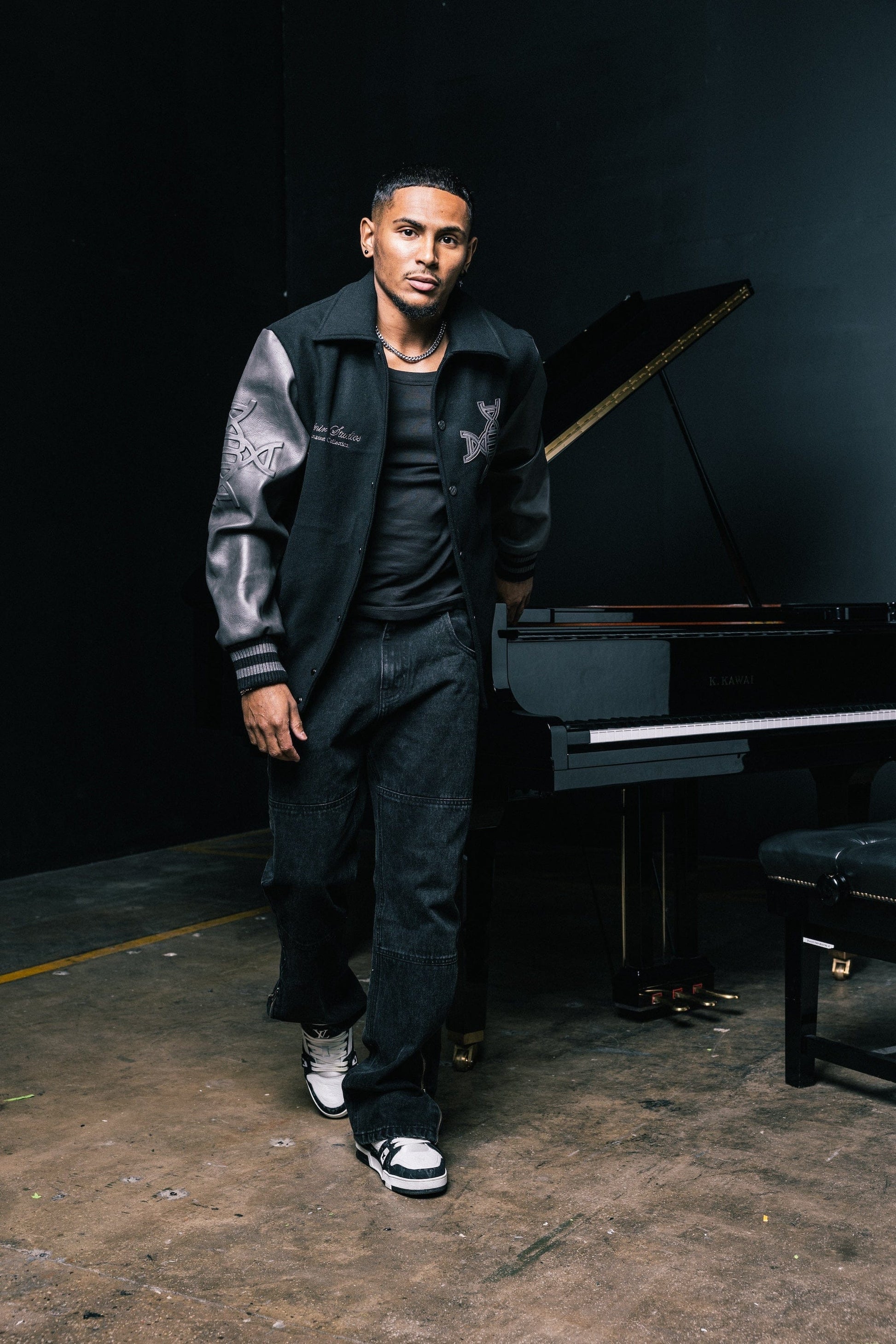 Benir Clothing Zip Flare Denim - Blackout — 28 — Lifestyle View