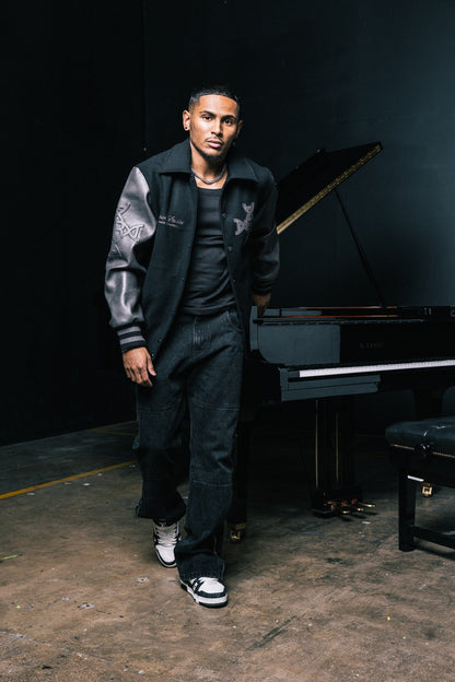 Benir Clothing Zip Flare Denim - Blackout — 28 — Lifestyle View