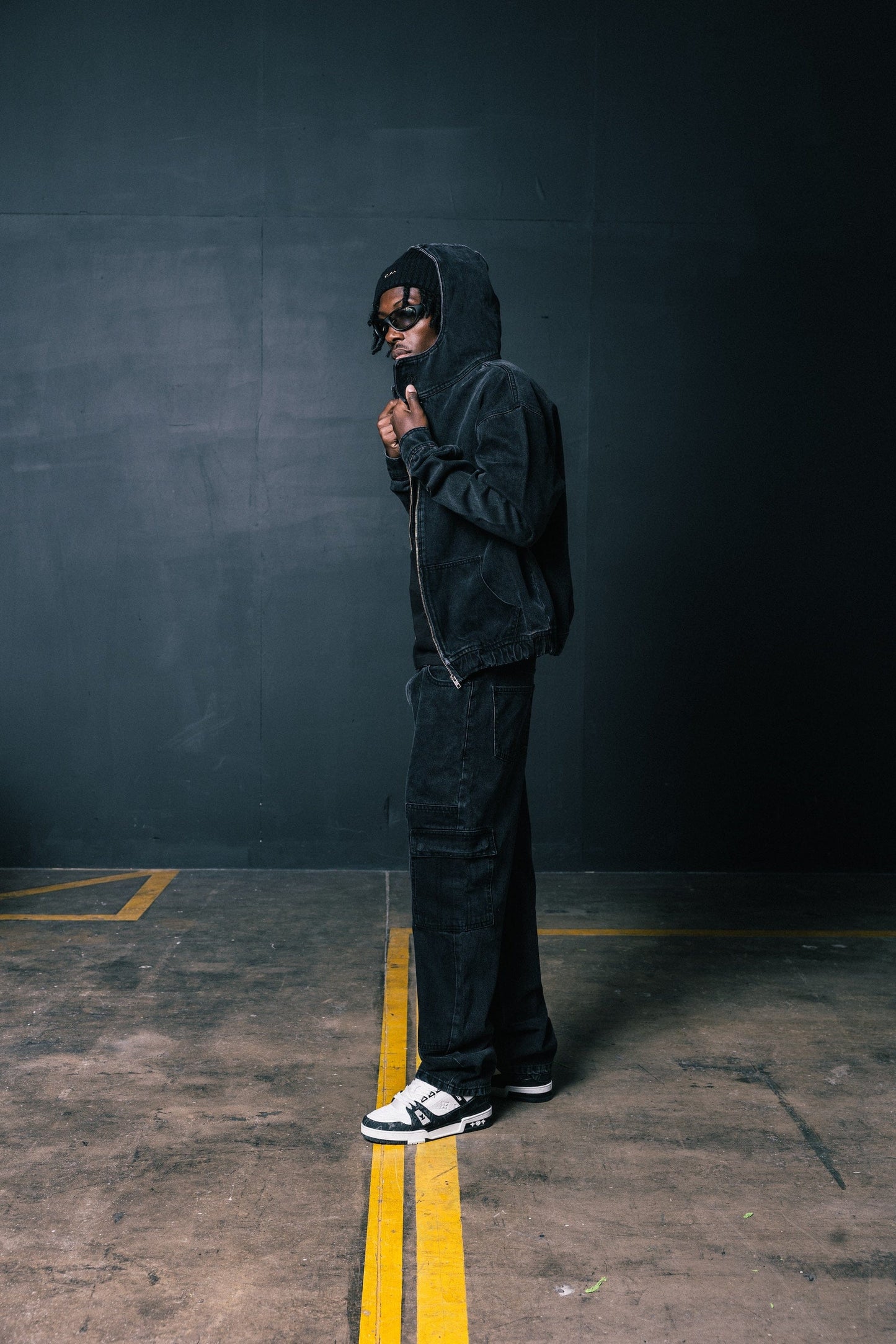 Benir Clothing Cargo Carpenter Denim - Blackout — 28 — Top View