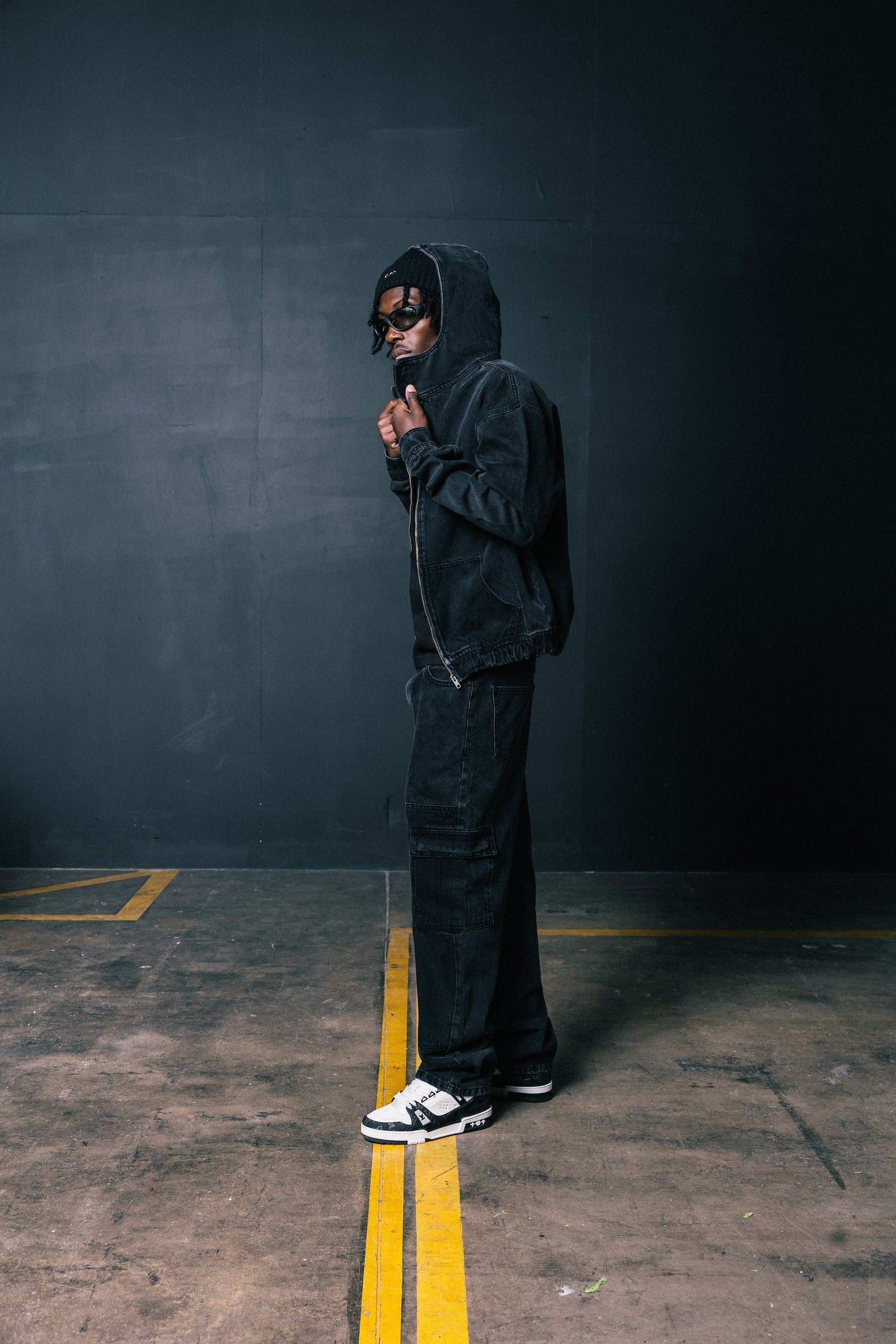 Benir Clothing Cargo Carpenter Denim - Blackout — 28 — Top View