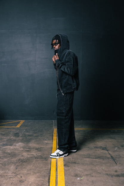 Benir Clothing Cargo Carpenter Denim - Blackout — 28 — Top View