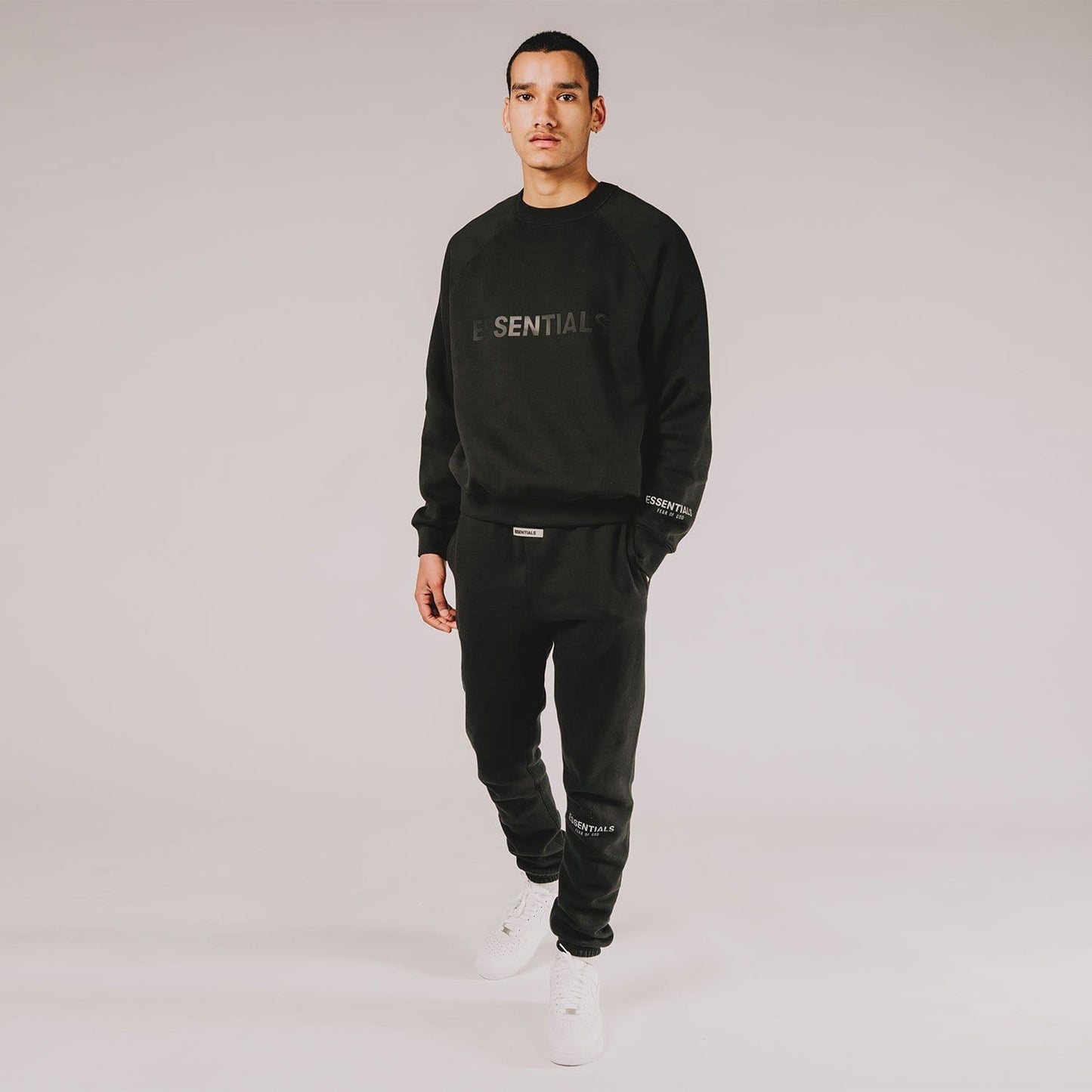 FEAR OF GOD ESSENTIALS 3D Silicon Applique Crewneck Dark Slate/Stretch Limo/Black — XXS — Alternate View 9