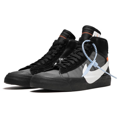 Off-White x Nike Blazer Black SPOOKY PACK — 3 UK | 35.5 EU — Side View