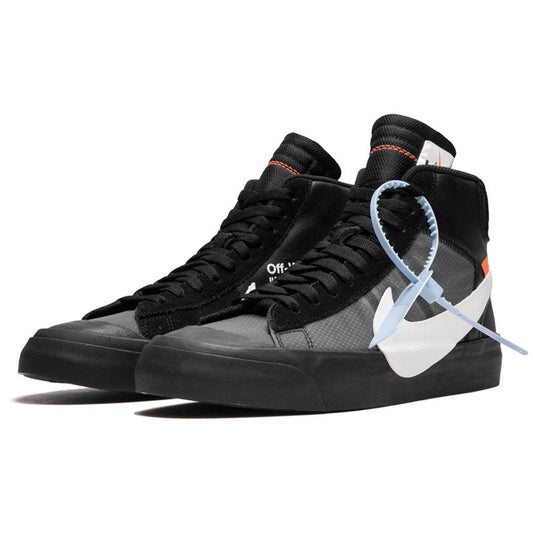 Off-White x Nike Blazer Black SPOOKY PACK — 3 UK | 35.5 EU — Side View