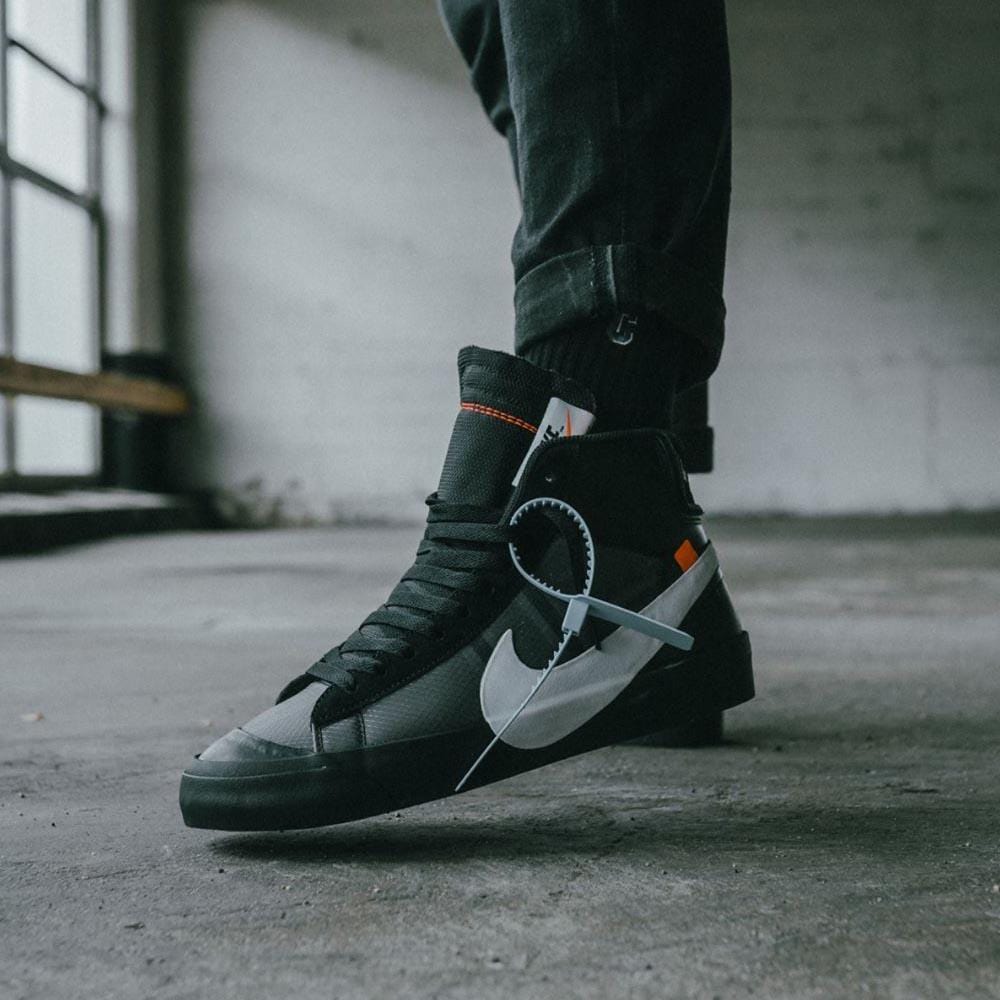 Off-White x Nike Blazer Black SPOOKY PACK — 3 UK | 35.5 EU — Lifestyle View