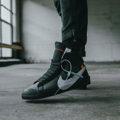 Off-White x Nike Blazer Black SPOOKY PACK — 3 UK | 35.5 EU — Lifestyle View