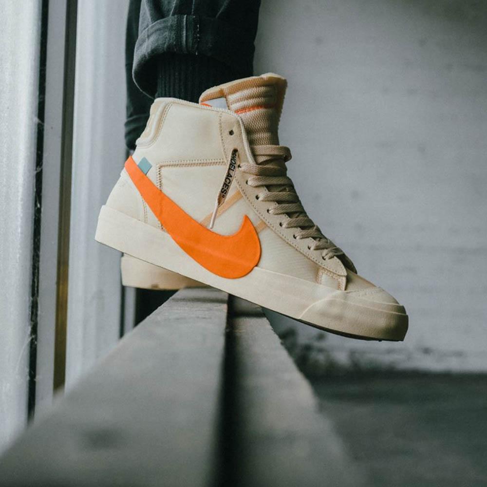 Off-White x Nike Blazer Orange SPOOKY PACK — 3 UK | 35.5 EU — Lifestyle View