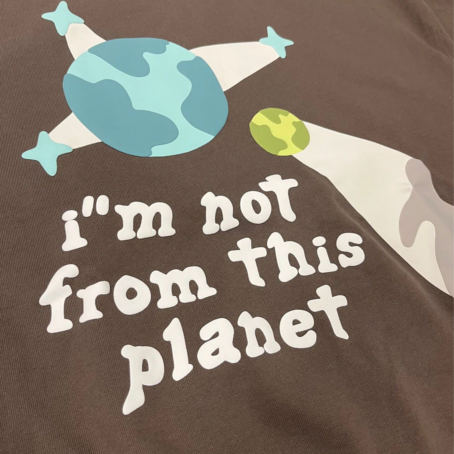 Broken Planet I'm Not From This Planet Hoodie 'Brown' — XXS — Back View