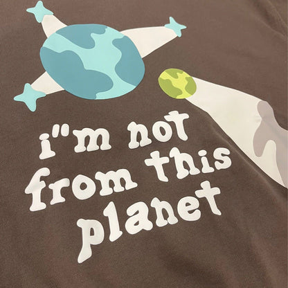 Broken Planet I'm Not From This Planet Hoodie 'Brown' — XXS — Back View