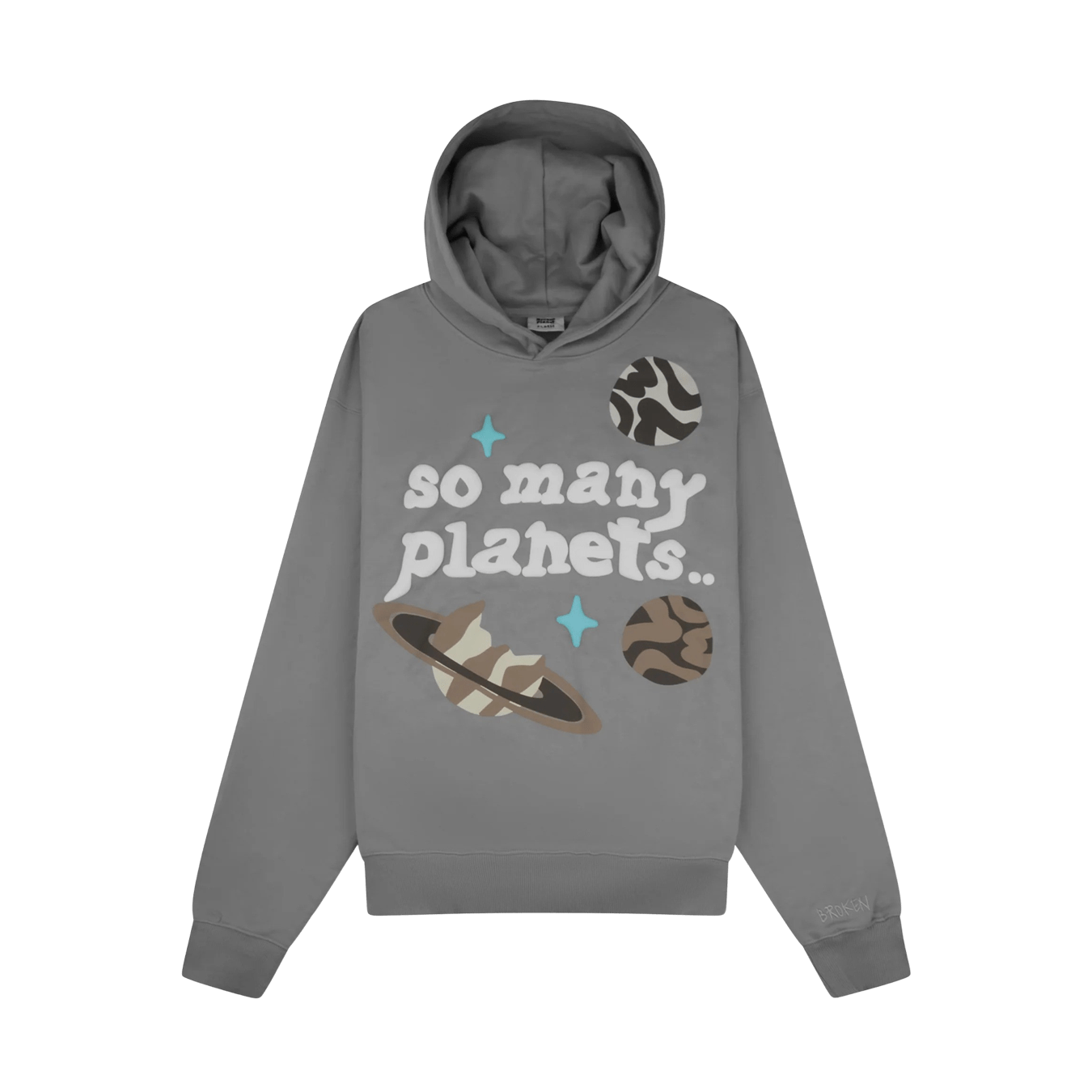 Broken Planet So Many Planets Hoodie 'Grey' — XXS — Front View