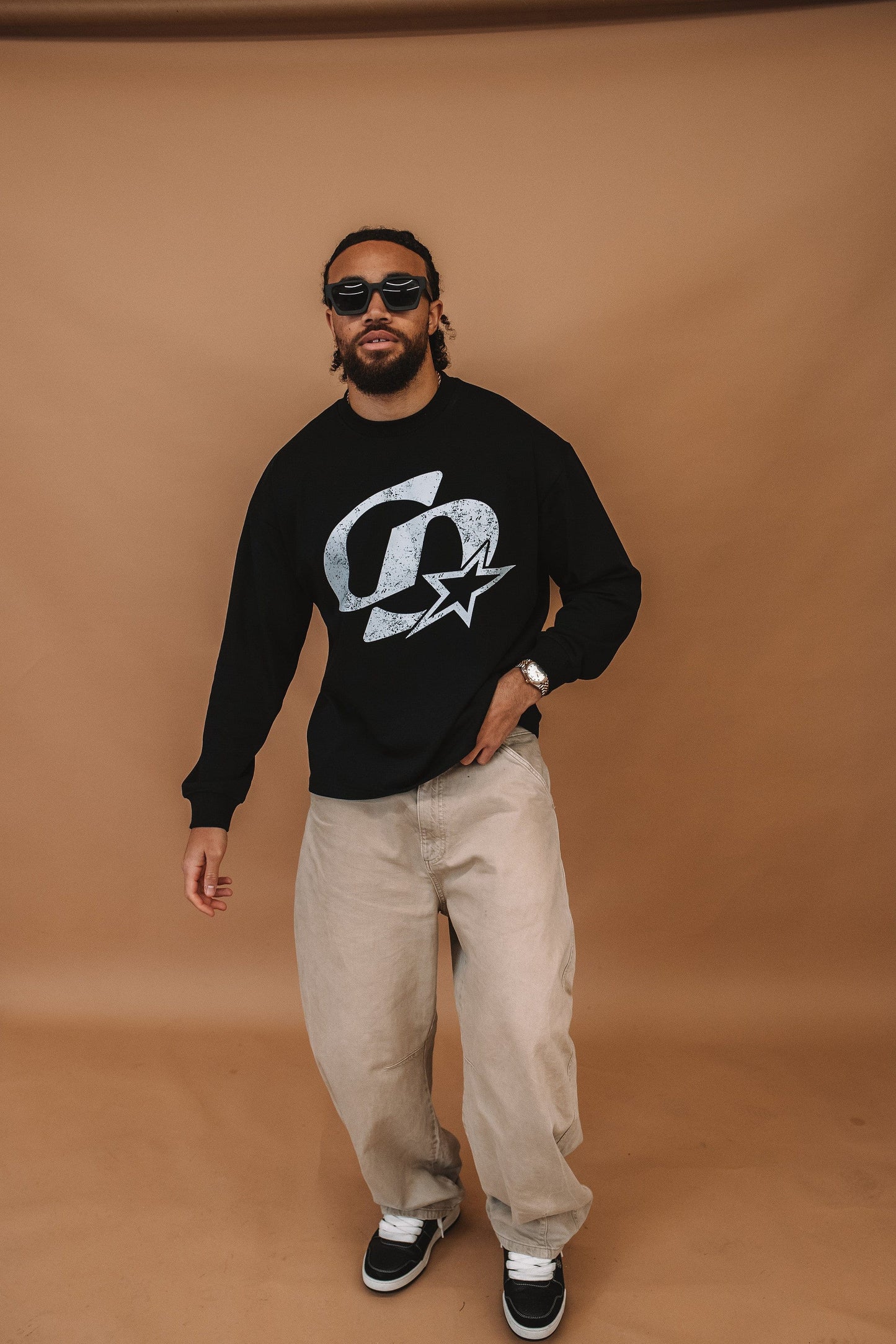 Cardair CD Star Long Sleeve T Shirt - Black — S — Side View