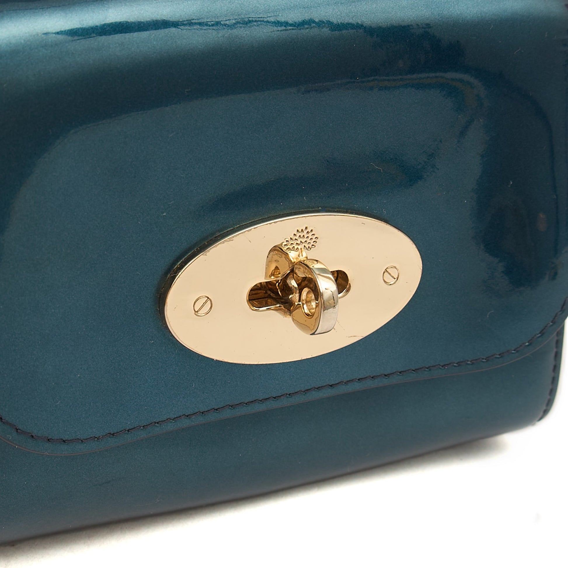Mulberry Mini Bag Lily - Mini  in Blue, Patent Leather — Lifestyle View
