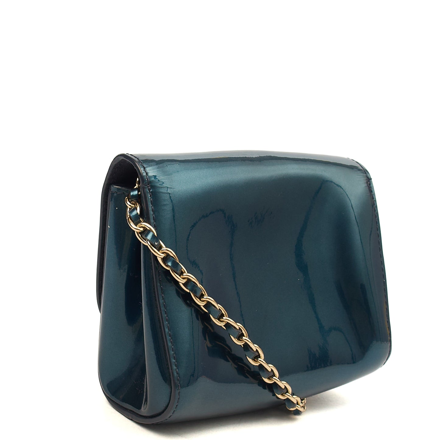 Mulberry Mini Bag Lily - Mini  in Blue, Patent Leather — Side View