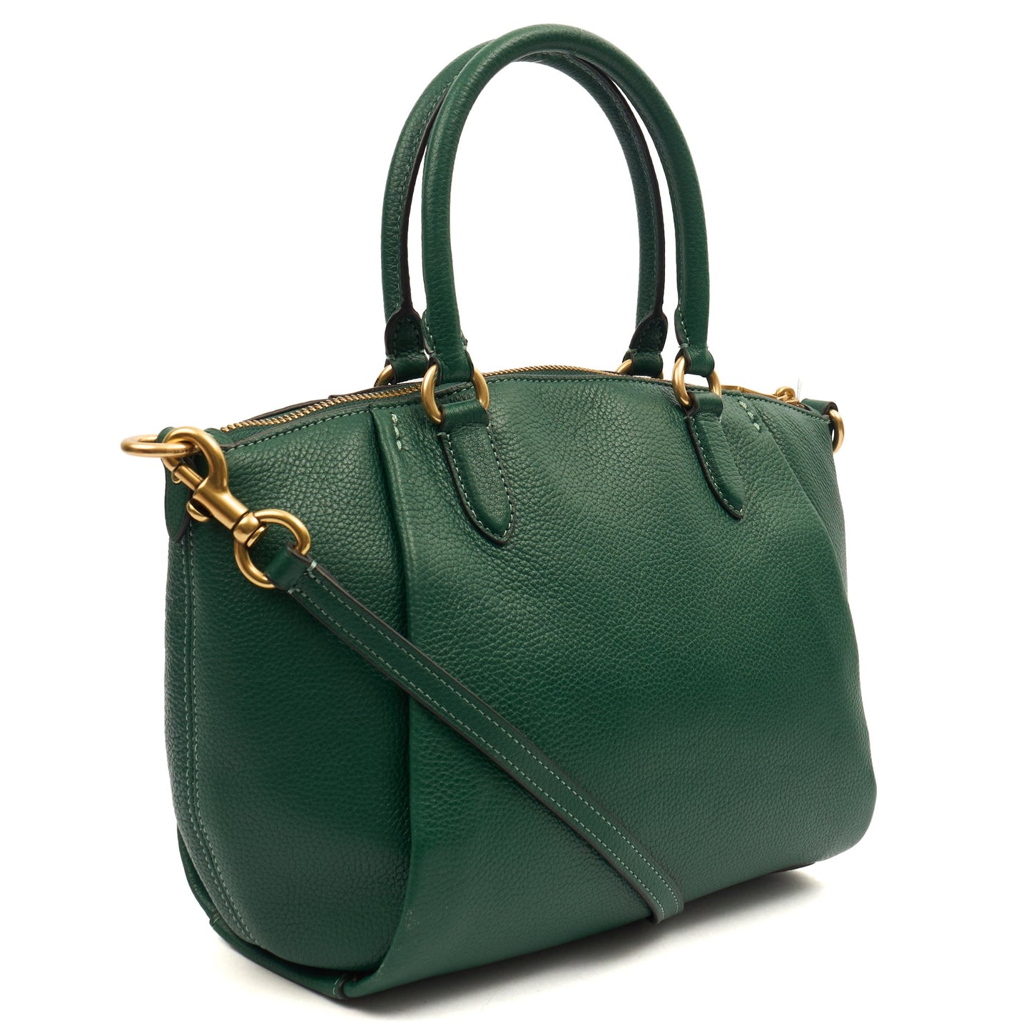 Coach Satchel Elise Satchel in Green, Leather — Back View