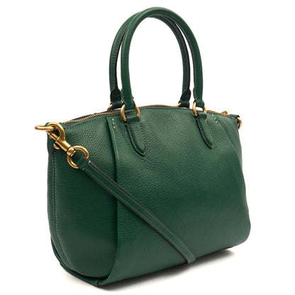 Coach Satchel Elise Satchel in Green, Leather — Back View