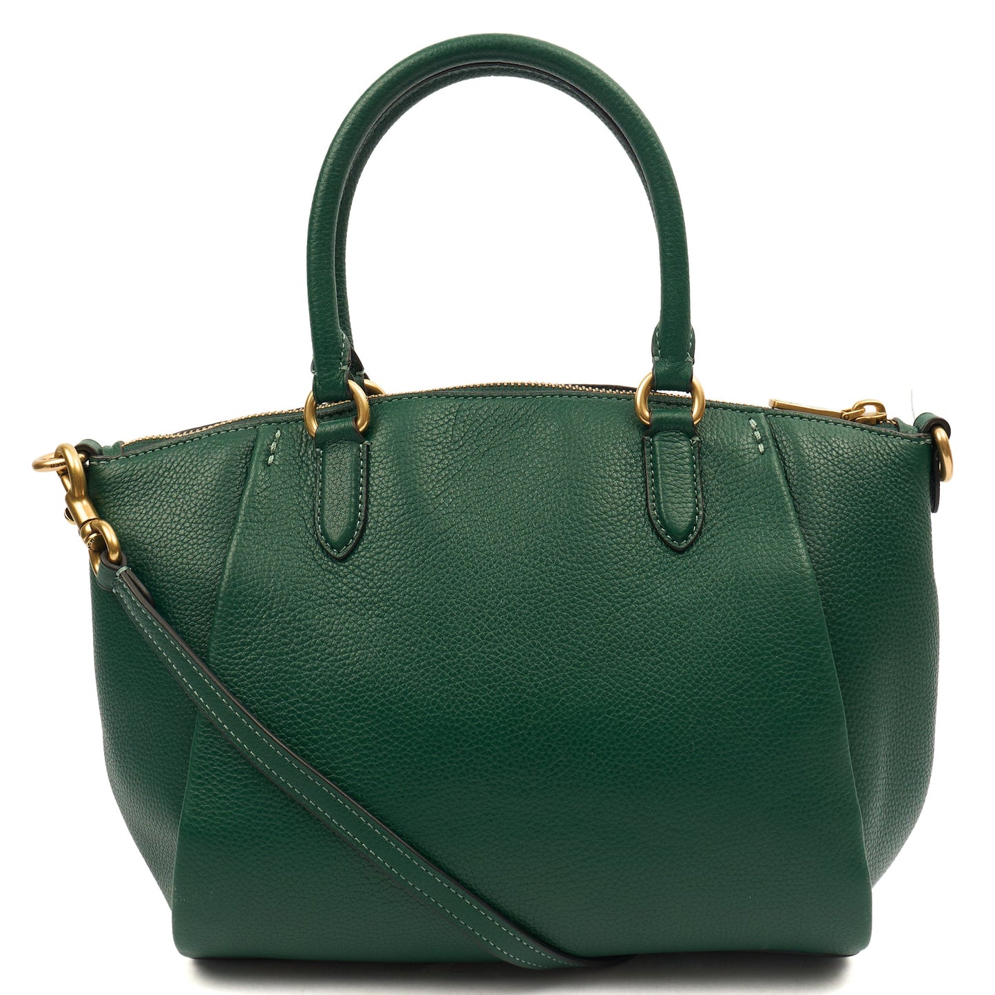 Coach Satchel Elise Satchel in Green, Leather — Top View