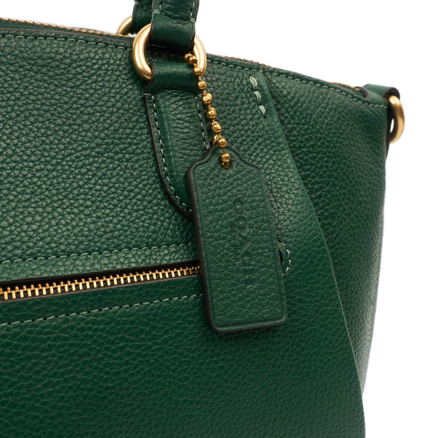 Coach Satchel Elise Satchel in Green, Leather — Side View