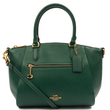 Coach Satchel Elise Satchel in Green, Leather — Front View