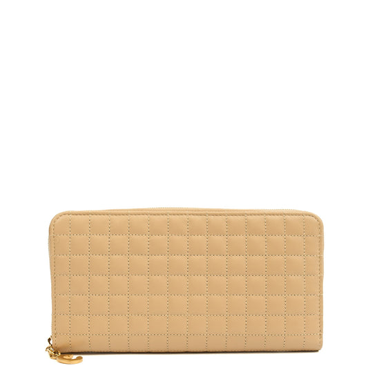 Celine Wallet in Cream, Leather — Front View