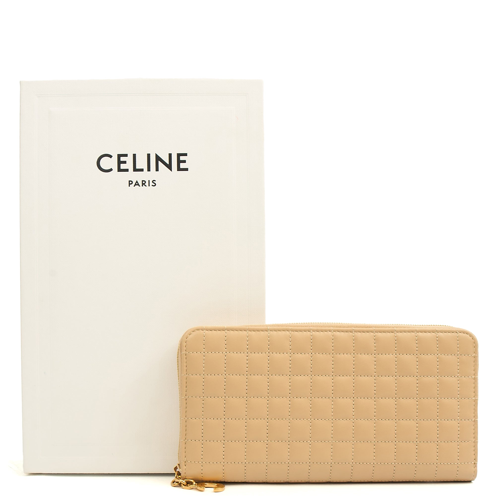 Celine Wallet in Cream, Leather — Top View