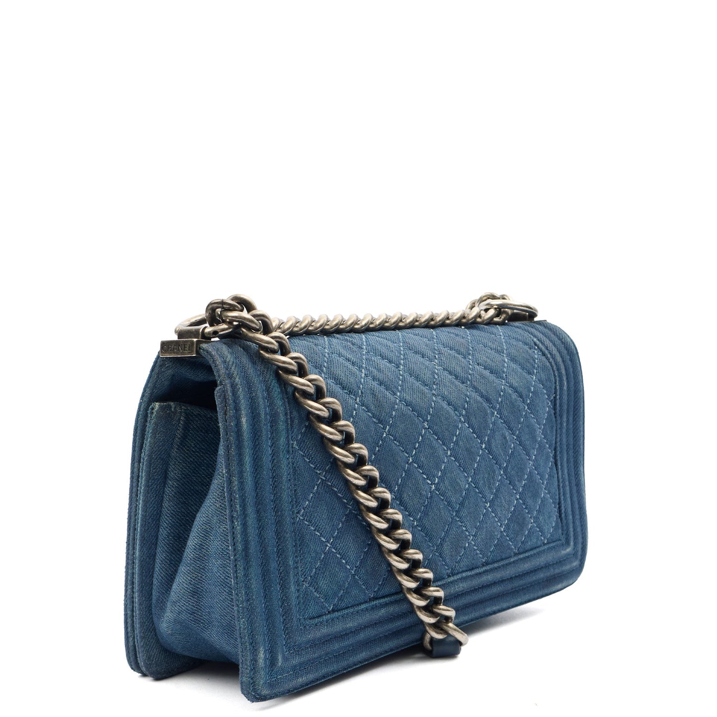Chanel Shoulder Bag Boy - Medium in Blue, Fabric — Alternate View 10