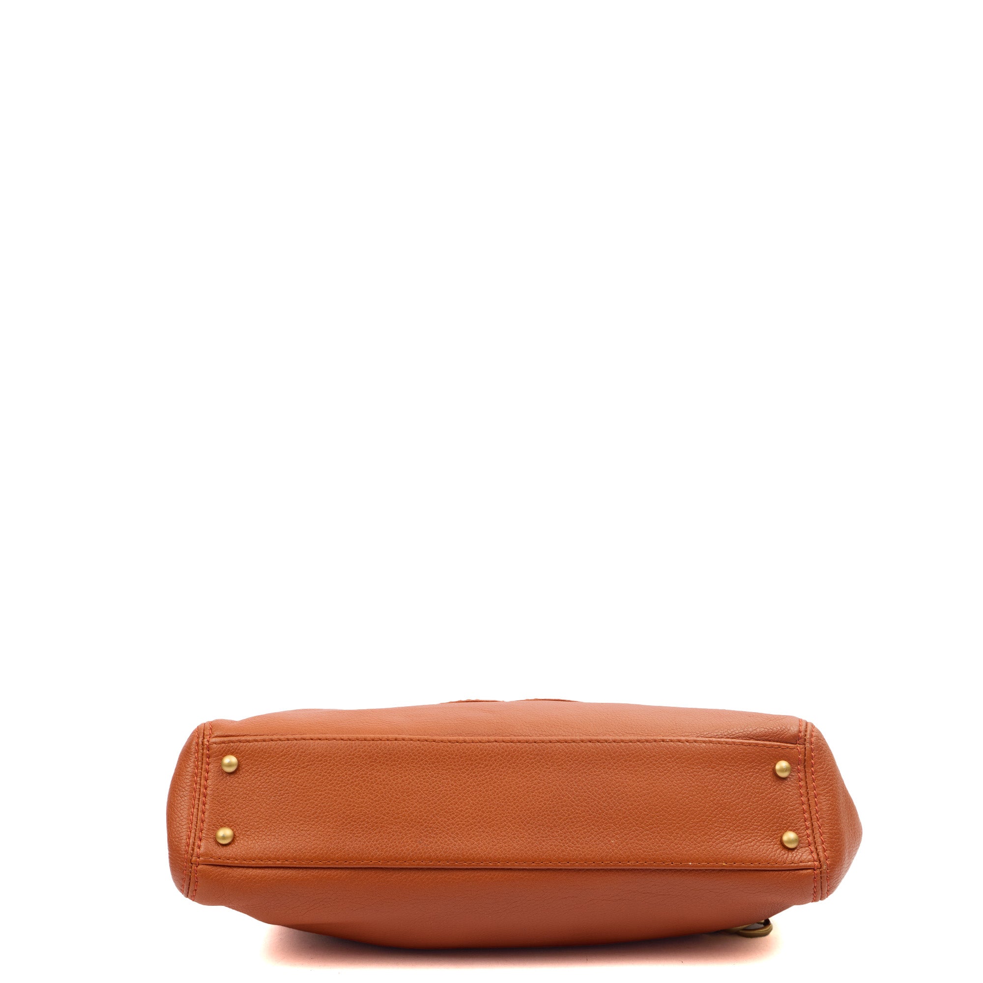Chanel Shoulder Bag Shoulder Bag in Orange, Calfskin Leather — Detail View