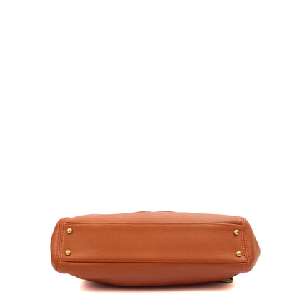 Chanel Shoulder Bag Shoulder Bag in Orange, Calfskin Leather — Detail View