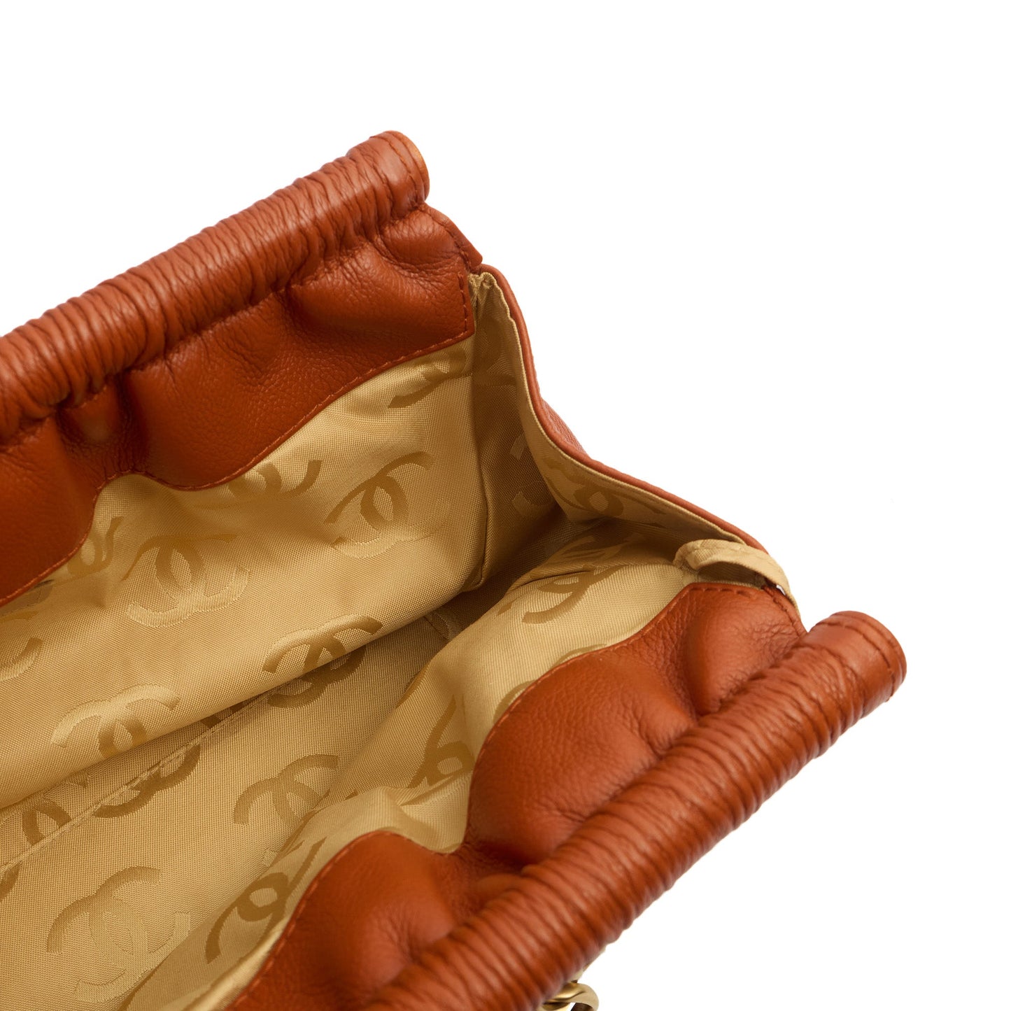 Chanel Shoulder Bag Shoulder Bag in Orange, Calfskin Leather — Alternate View 10