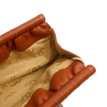 Chanel Shoulder Bag Shoulder Bag in Orange, Calfskin Leather — Alternate View 10