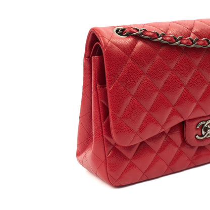 Chanel Shoulder Bag Classic Double Flap - Large in Red, Caviar Leather — Alternate View 7