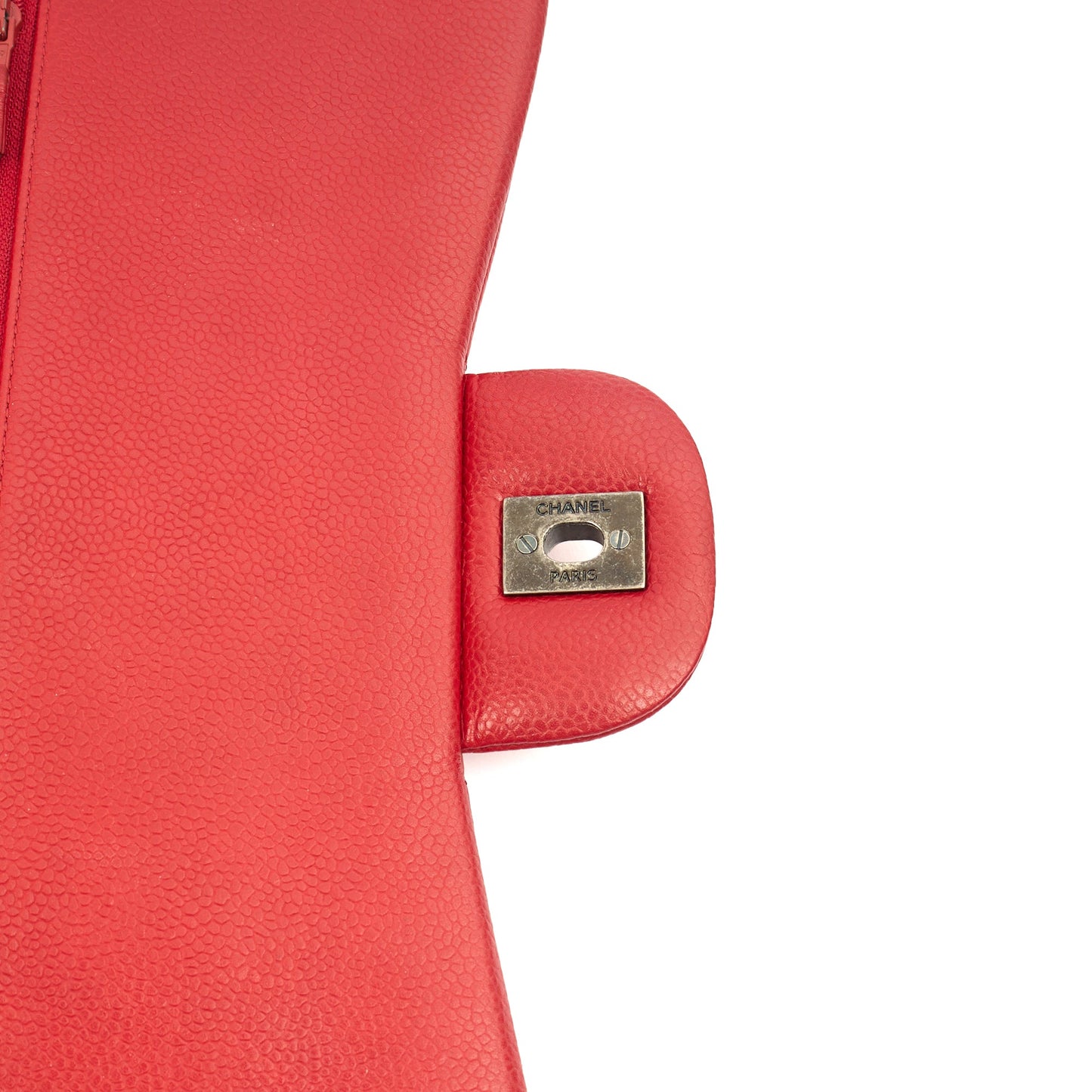 Chanel Shoulder Bag Classic Double Flap - Large in Red, Caviar Leather — Alternate View 9