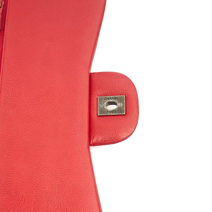 Chanel Shoulder Bag Classic Double Flap - Large in Red, Caviar Leather — Alternate View 29