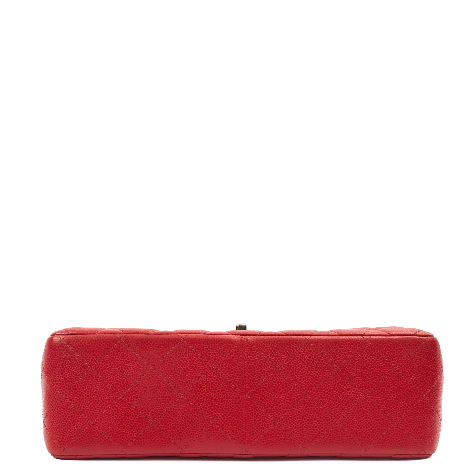 Chanel Shoulder Bag Classic Double Flap - Large in Red, Caviar Leather — Alternate View 14