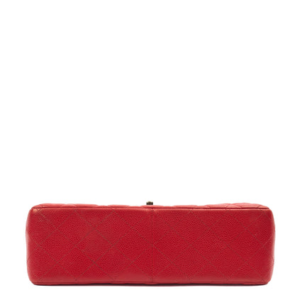Chanel Shoulder Bag Classic Double Flap - Large in Red, Caviar Leather — Alternate View 24