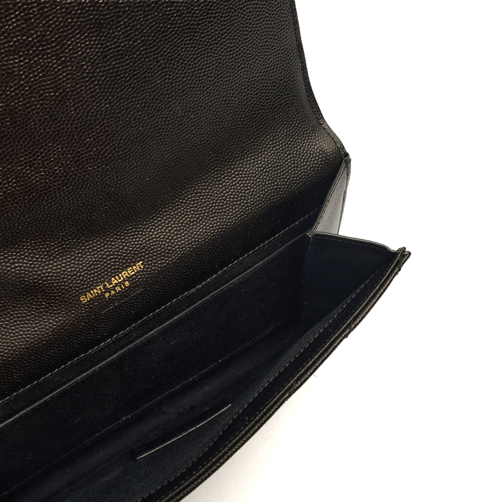 Saint Laurent Clutch Envelope Flap Pouch in Black, Calfskin Leather — Alternate View 7