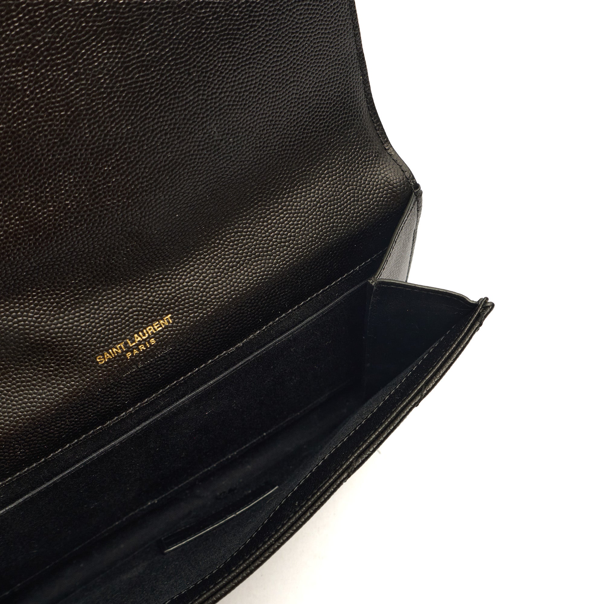 Saint Laurent Clutch Envelope Flap Pouch in Black, Calfskin Leather — Alternate View 7