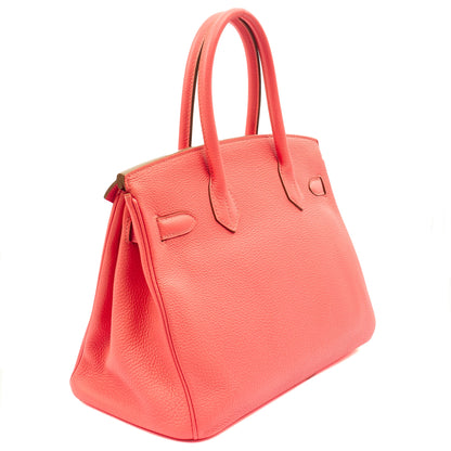 Hermes Tote Birkin 30 in Rose Lipstick, Togo Leather — Alternate View 28