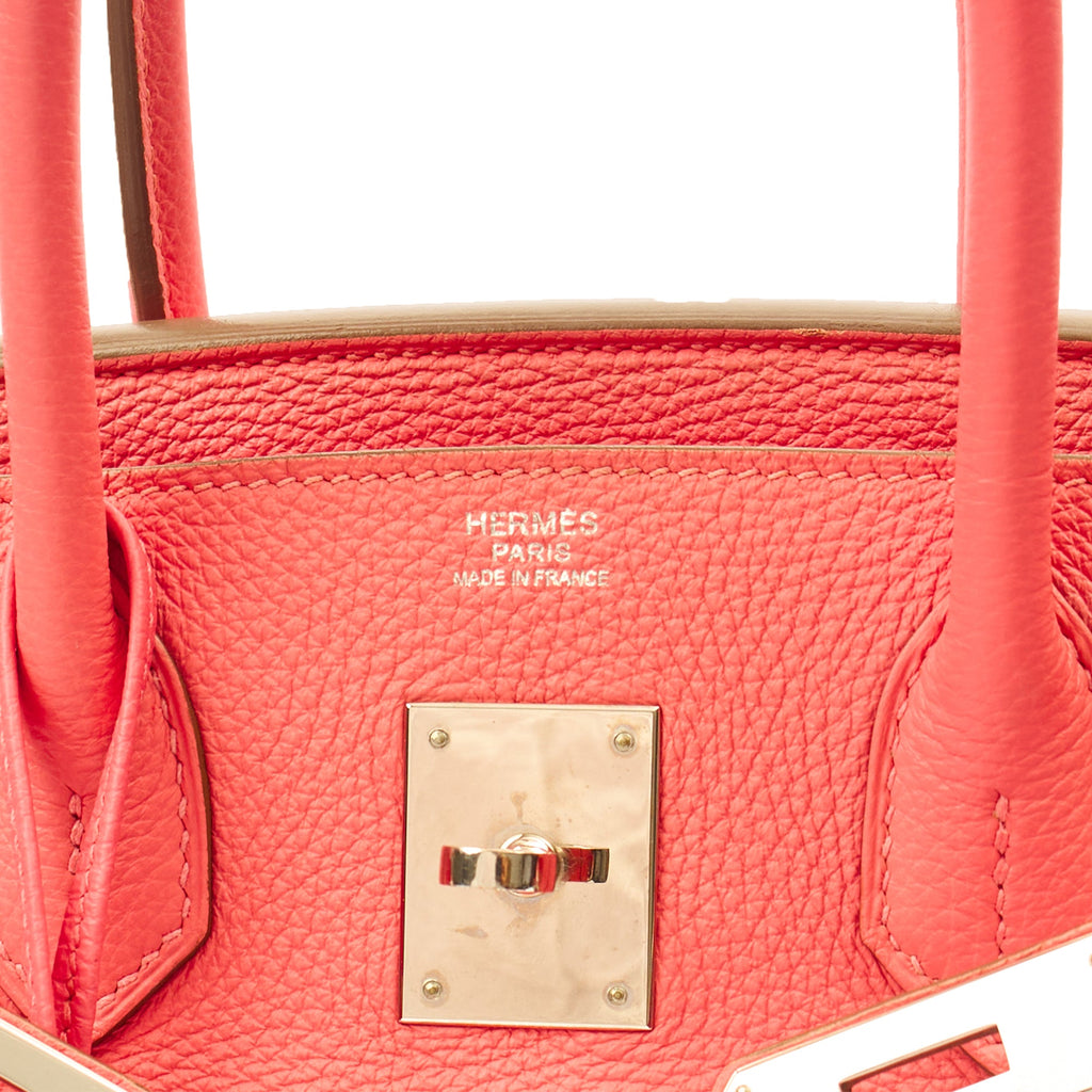 Hermes Tote Birkin 30 in Rose Lipstick, Togo Leather — Alternate View 36