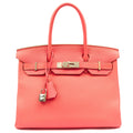 Hermes Tote Birkin 30 in Rose Lipstick, Togo Leather — Front View