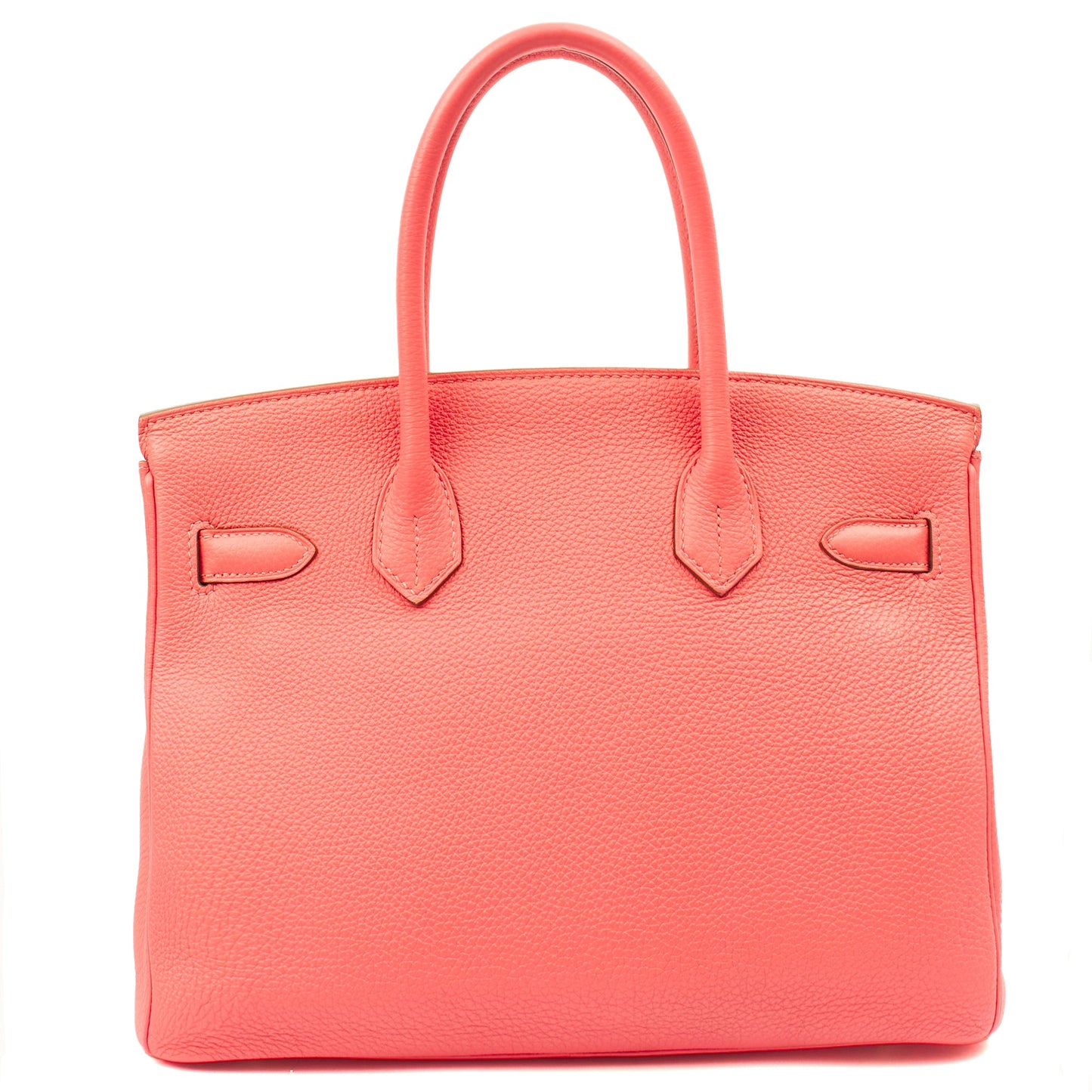 Hermes Tote Birkin 30 in Rose Lipstick, Togo Leather — Back View