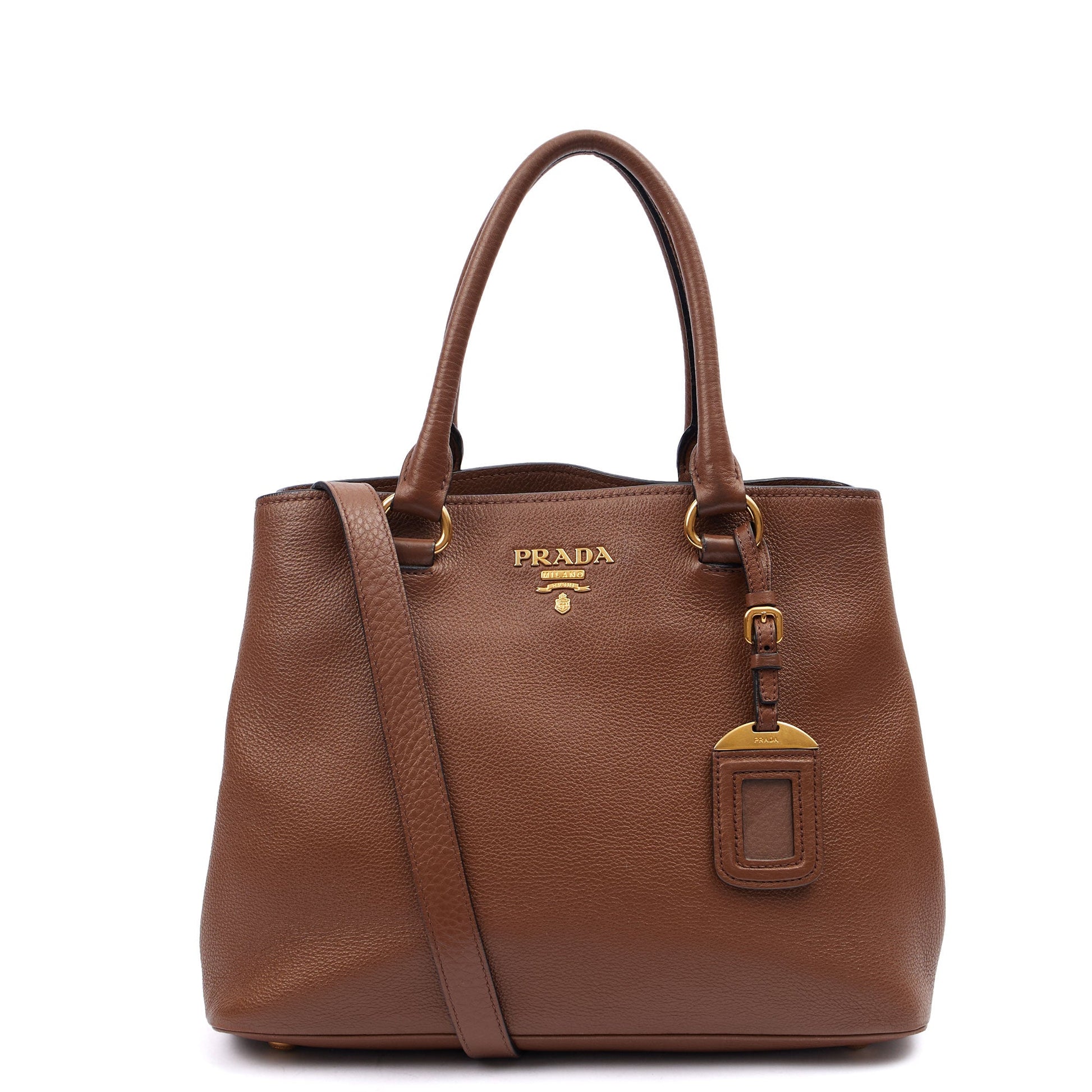 Prada Cross Body Tote in Brown, Leather — Alternate View 13