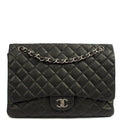 Chanel Shoulder Bag Classic Single Flap - Maxi in Black, Lambskin Leather — Front View