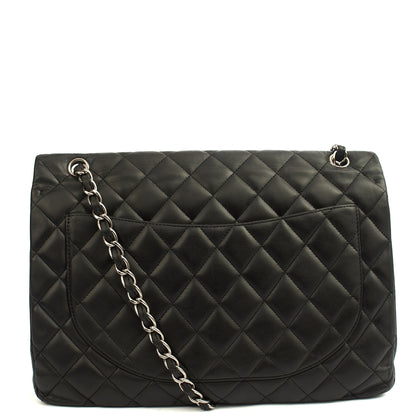 Chanel Shoulder Bag Classic Single Flap - Maxi in Black, Lambskin Leather — Top View
