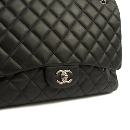 Chanel Shoulder Bag Classic Single Flap - Maxi in Black, Lambskin Leather — Alternate View 7