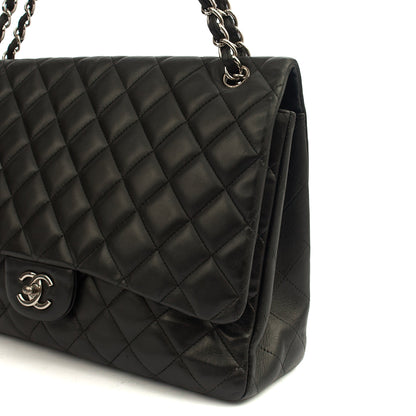 Chanel Shoulder Bag Classic Single Flap - Maxi in Black, Lambskin Leather — Alternate View 9